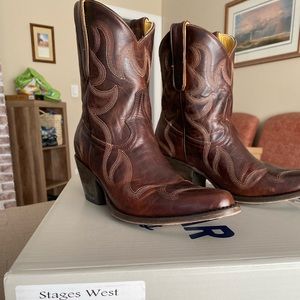 Tri-Star western boot, Calhoun 8”, Tortoise shell Volcano cowhide, size 9
